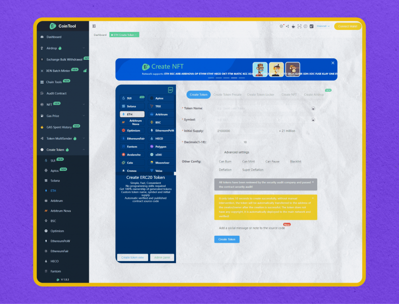 Process of Token Creation with a Token Maker