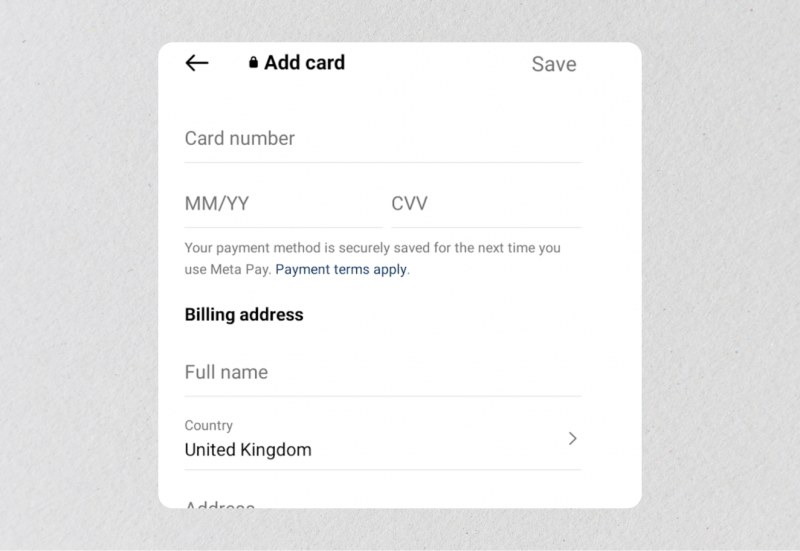 add card details