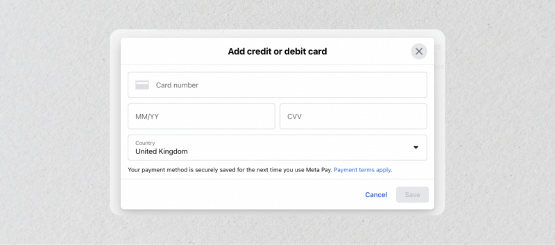 adding card details