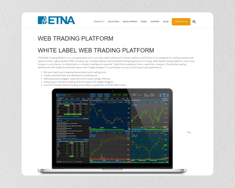 ETNA's Trading Platform