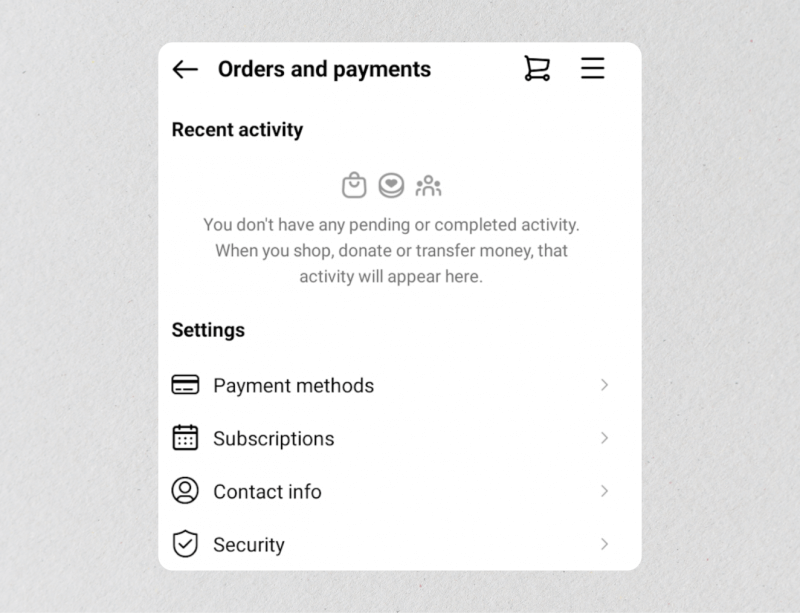 selecting a payment method