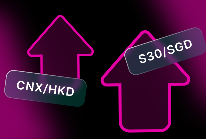 CNX/HKD (China H Shares) and S30/SGD (Singapore 30) cash indices