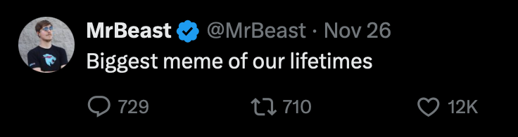 Mr Beast tweet