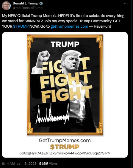 Trump announces memecoin