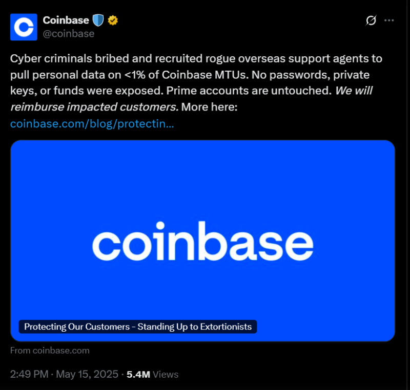 Coinbase comment on DOJ investigation Coinbase comment on DOJ investigation