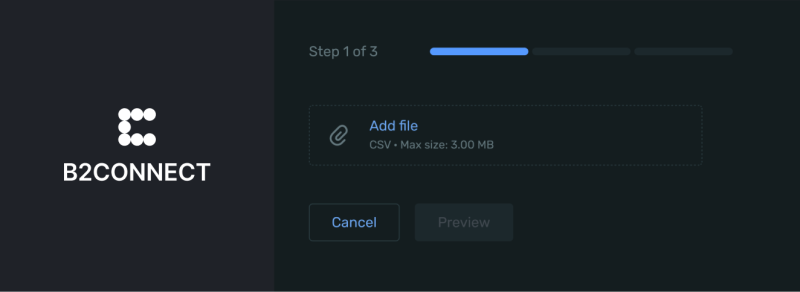 B2CONNECT data import wizard